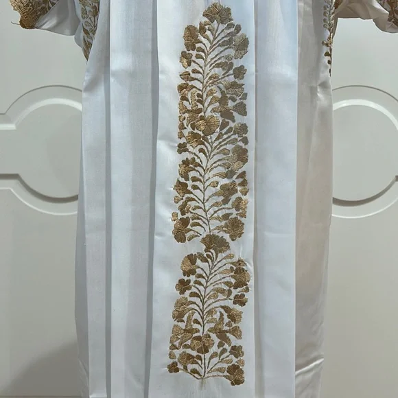 San Antonino Maxi Dress, Oaxaca Mexican dress. hand Embroidered. Silk Th… - Picture 6 of 10